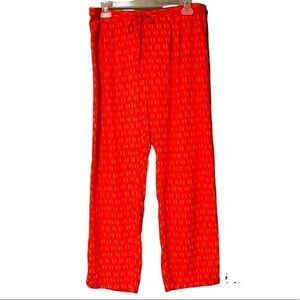 Natori Pajama Pants Size Medium Red & Pink